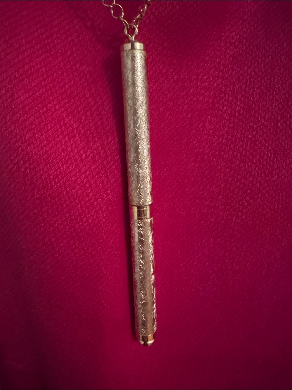 1928 Gold Pen Necklace on 15” Chain - Picture 7 of 7